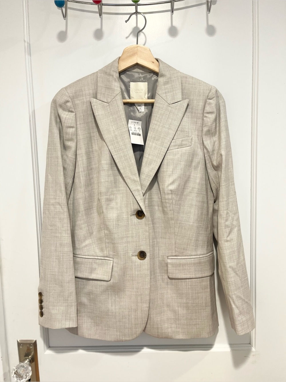 NWT J. Crew Elise Jacket Super 120S Light Heather Grey Blazer Size 2
